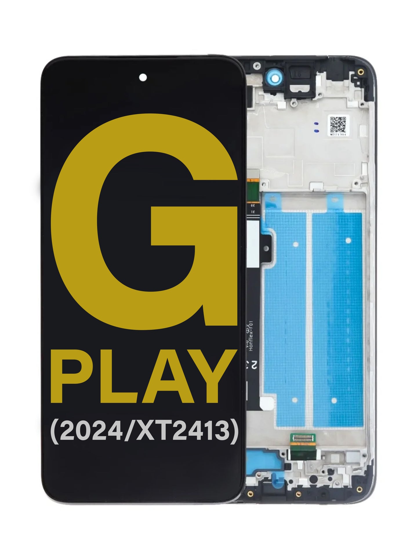 Motorola G Play 2024 (XT2413) Screen Assembly (With The Frame) (Refurbished) (Black)