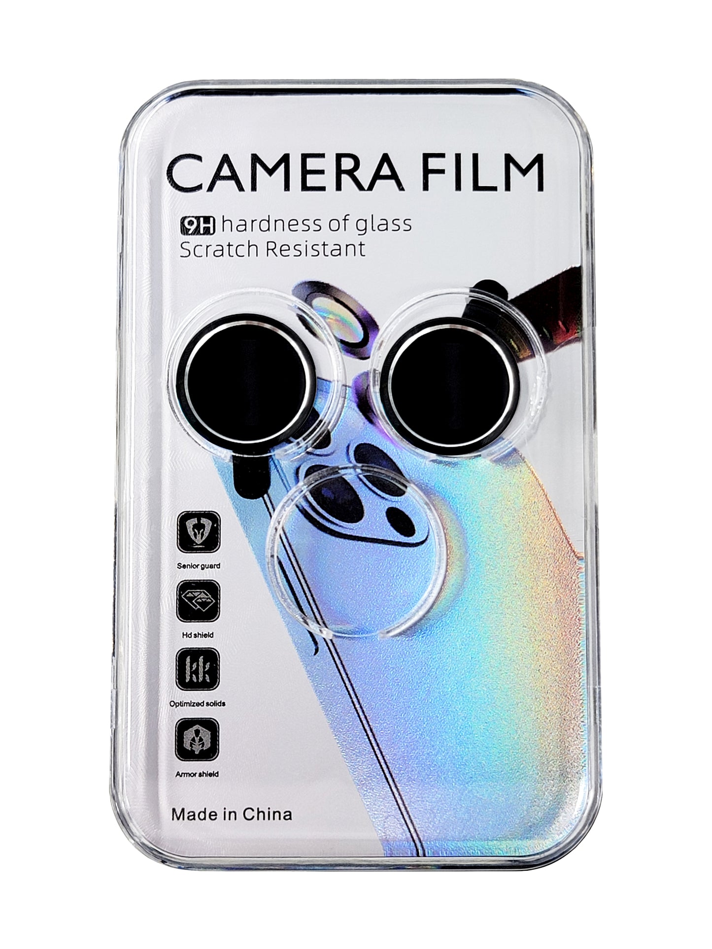 iPhone 15 / 15 Plus Back Camera Protector with Metal Ring (Black)