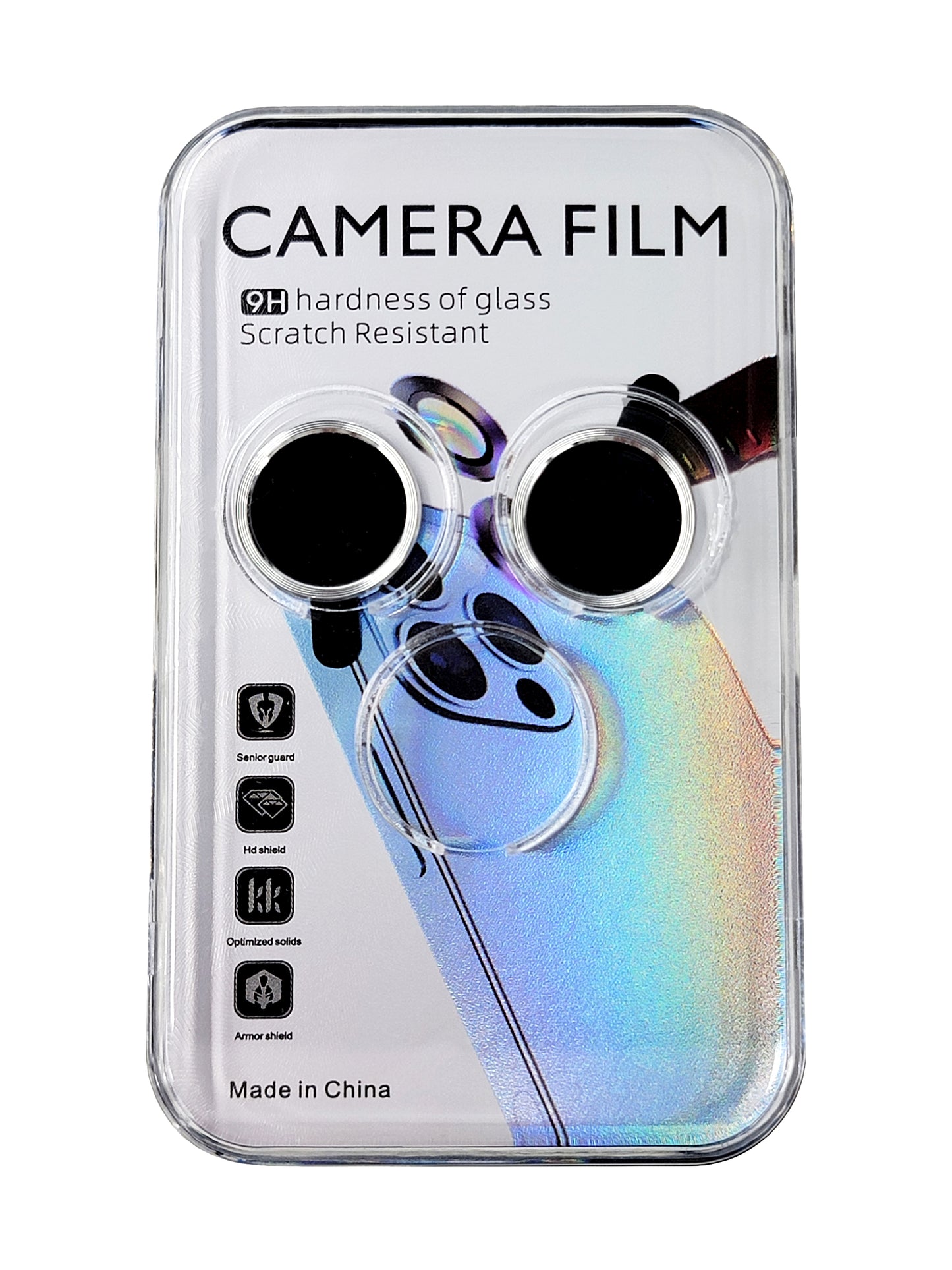 iPhone 15 / 15 Plus Back Camera Protector with Metal Ring (White)