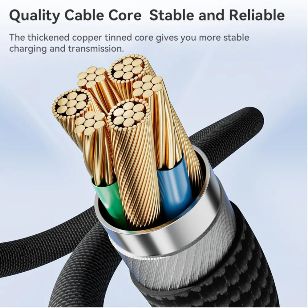 Toocki USB C-C Super Fast Charging Data Cable w/ Display (GRAY) (100W) (6ft)