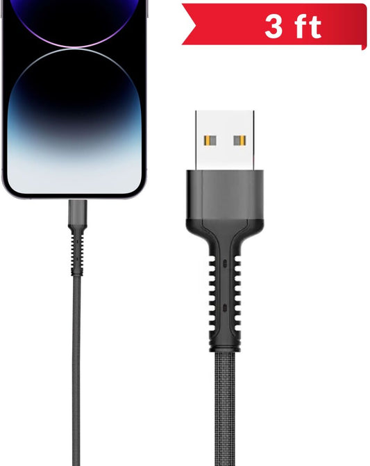 LDNIO LS63 USB A to Lightning Fast Charging Data Cable (GRAY) (3ft)