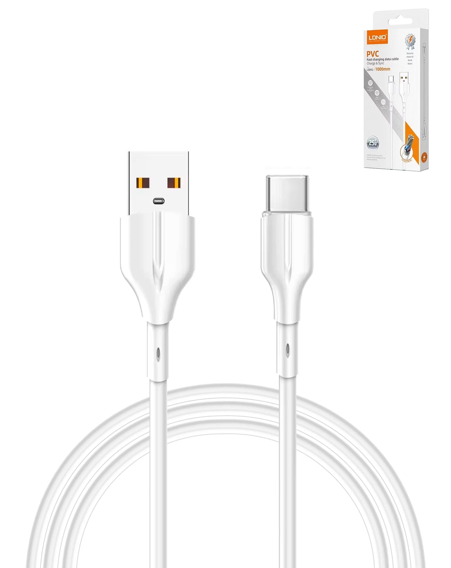 LDNIO LS841 USB A-C Fast Charging Data Cable (25W) (3ft)