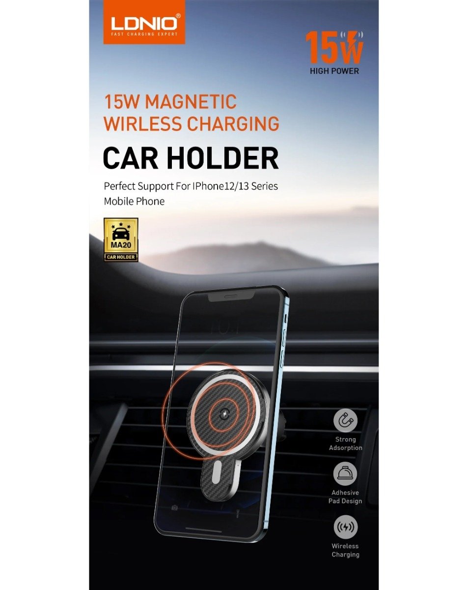 LDNIO MA20 Fast Wireless Charging Automatic Car Mount (15W)