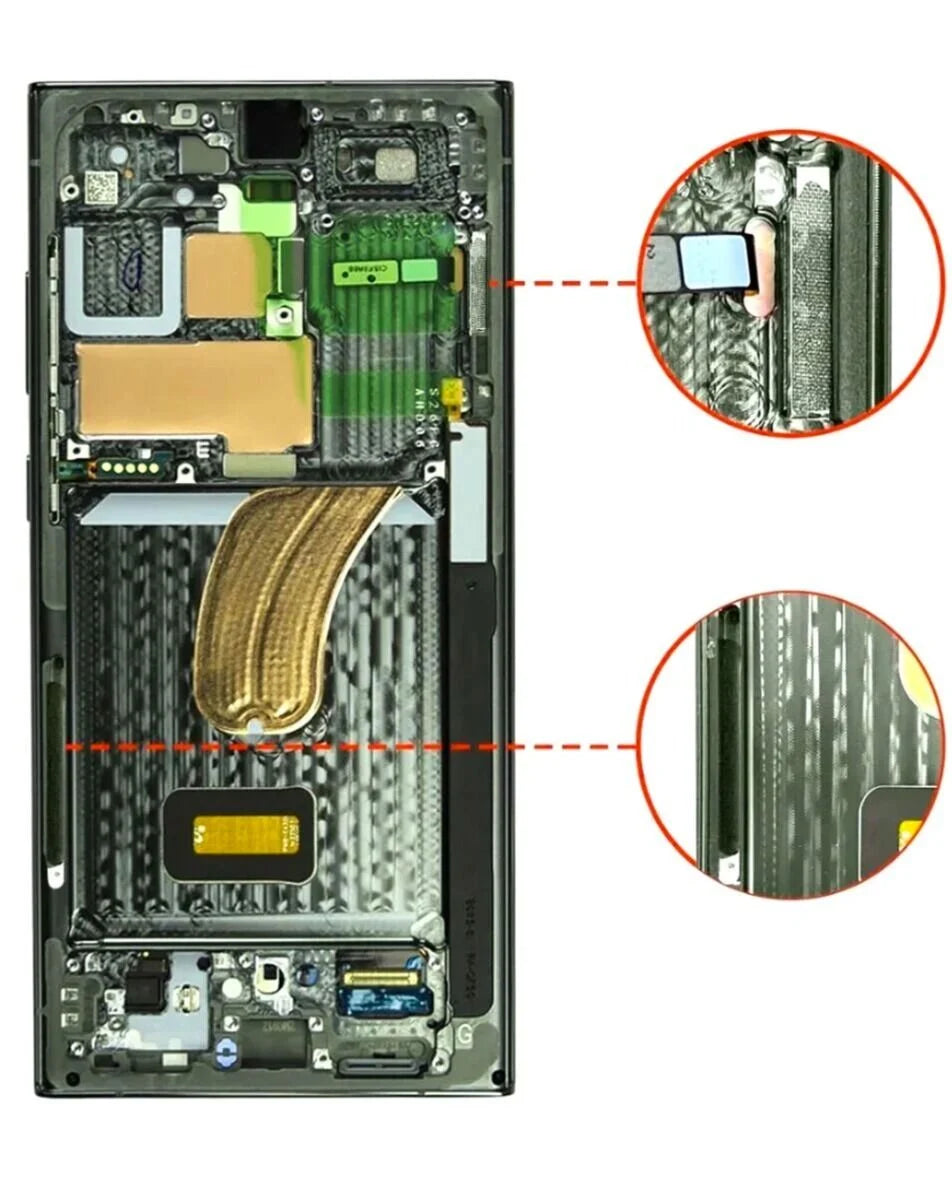 OLED Assembly with Frame for Galaxy S23 Ultra (S918) (GREEN) (Aftermarket OLED)
