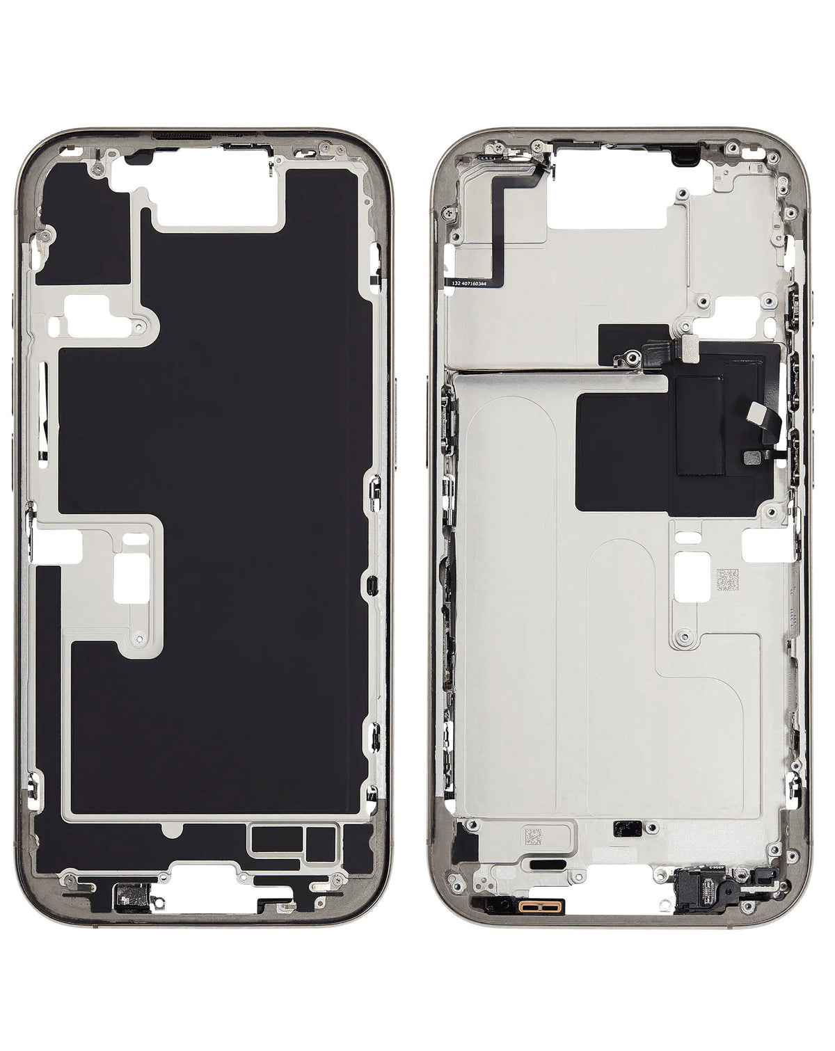 Middle Frame with Photo Capture Button and Small Parts for iPhone 16 Pro (NATURAL TITANIUM) (International Version) (OEM Pull B Grade)