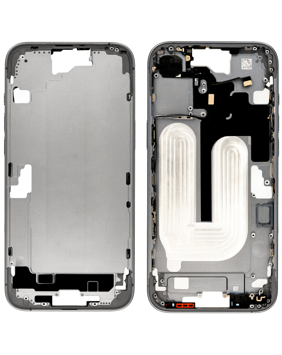 Middle Frame with Photo Capture Button and Small Parts for iPhone 16 Plus (BLACK) (International Version) (OEM Pull A Grade)