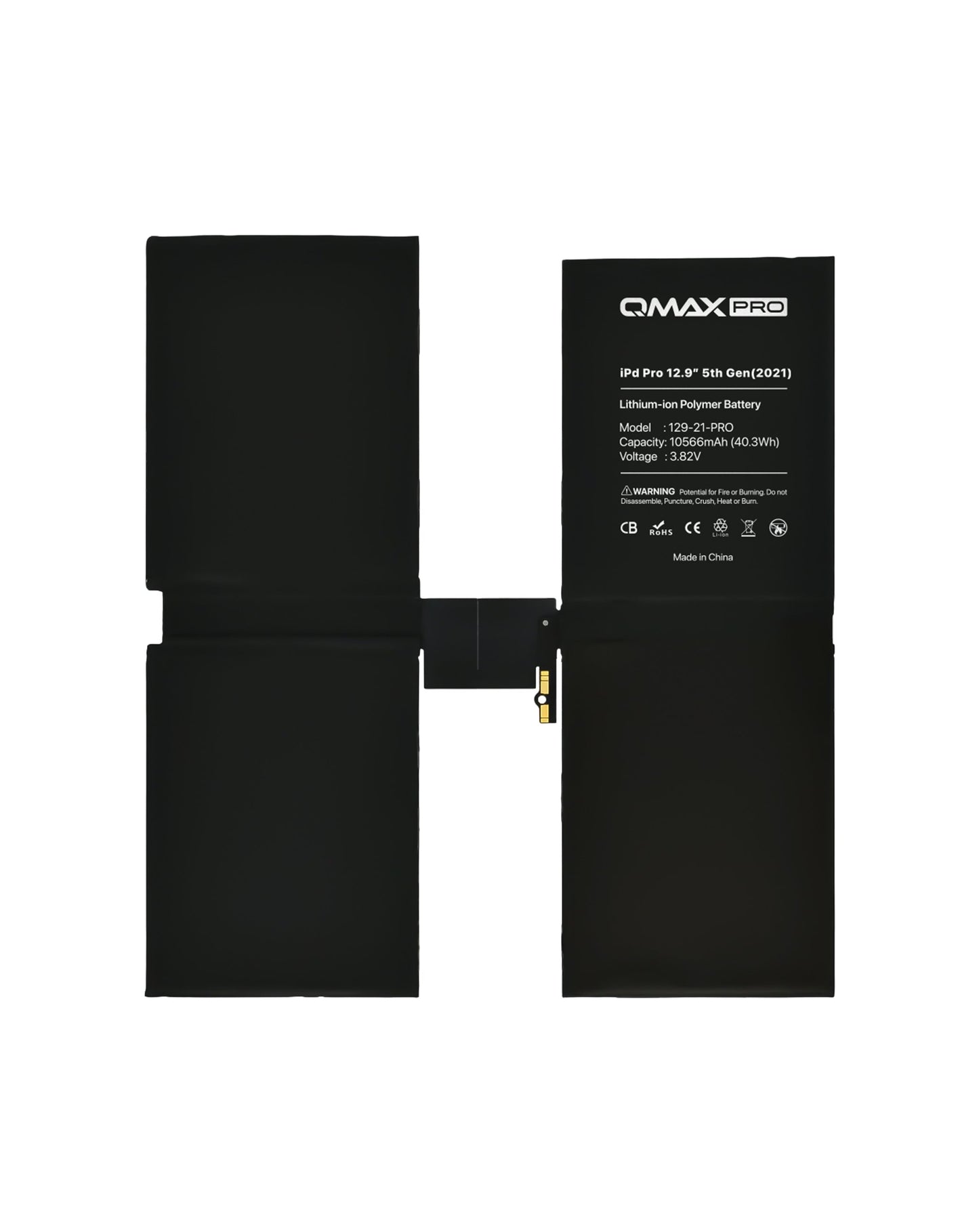 QMAX Replacement Battery for iPad Pro 12.9 (5th Gen / 2021) / (6th Gen (2022) (10556 mAh)