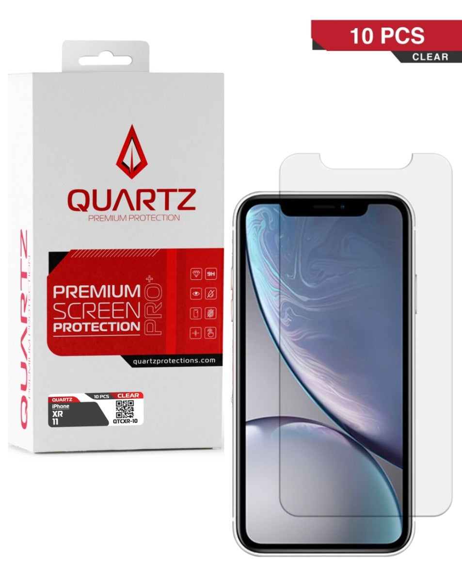 QUARTZ Clear Tempered Glass for iPhone XR / 11 (Pack of 10)