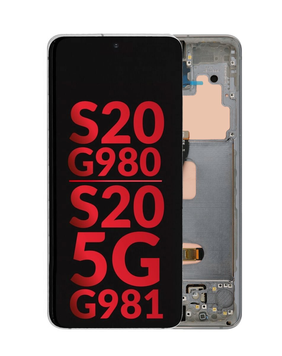OLED Assembly with Frame for Galaxy S20 (G980 / G981) (COSMIC BLACK) (Aftermarket)
