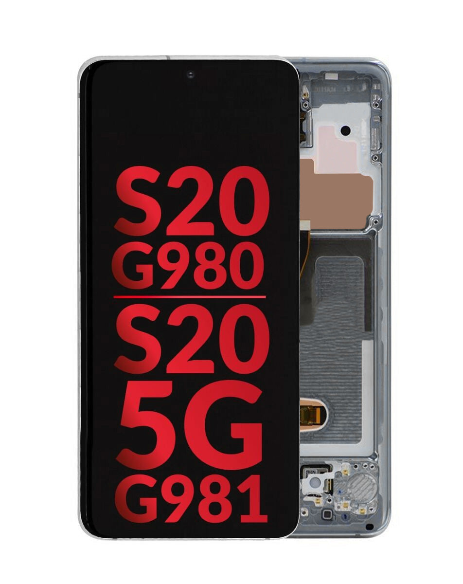 OLED Assembly with Frame (COSMIC GRAY) (Not Compatible with Verizon) (Aftermarket OLED) for Galaxy S20 5G (G980 / G981)
