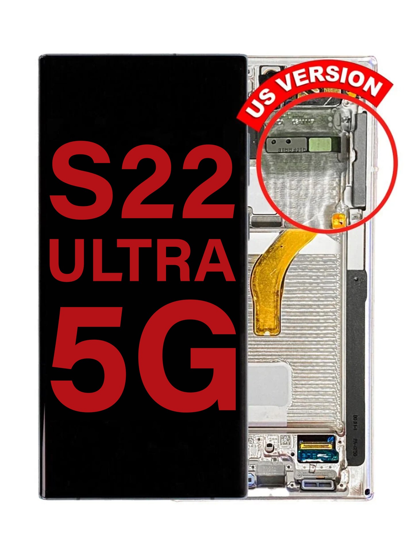 OLED Assembly with Frame for Galaxy S22 Ultra (S908) (PHANTOM WHITE) (Aftermarket OLED)