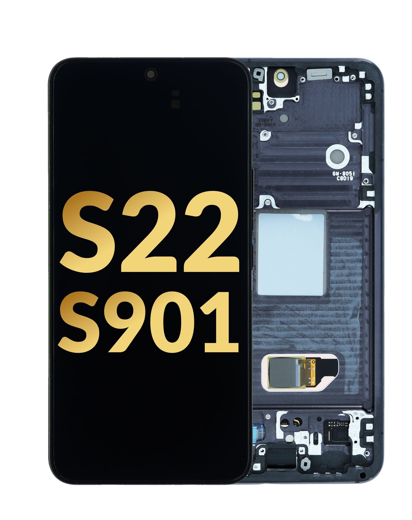 OLED Assembly with Frame for Galaxy S22 (S901) (PHANTOM BLACK) (Premium)