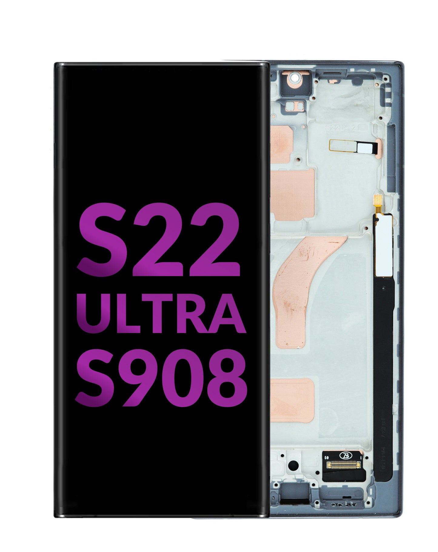 LCD Assembly with Frame for Galaxy S22 Ultra (S908) (PHANTOM BLACK) (Aftermarket INCELL) (Does not support Fingerprint)