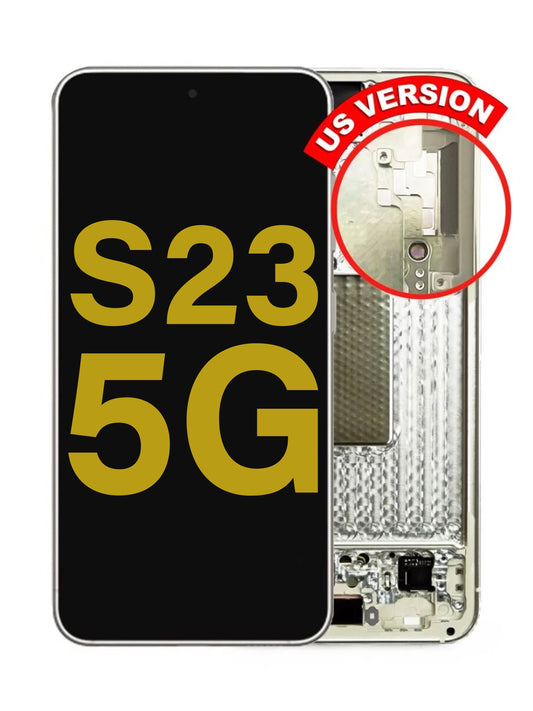 OLED Assembly with Frame for Galaxy S23 (S911) (CREAM) (Premium)