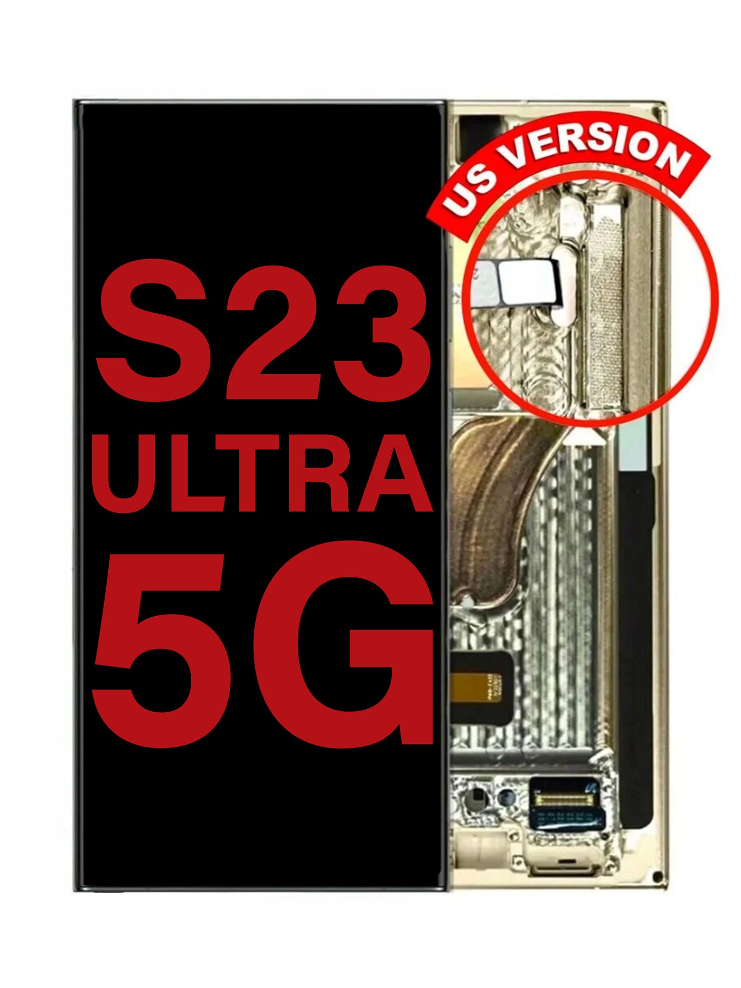 OLED Assembly with Frame for Galaxy S23 Ultra (S918) (CREAM) (Aftermarket OLED)