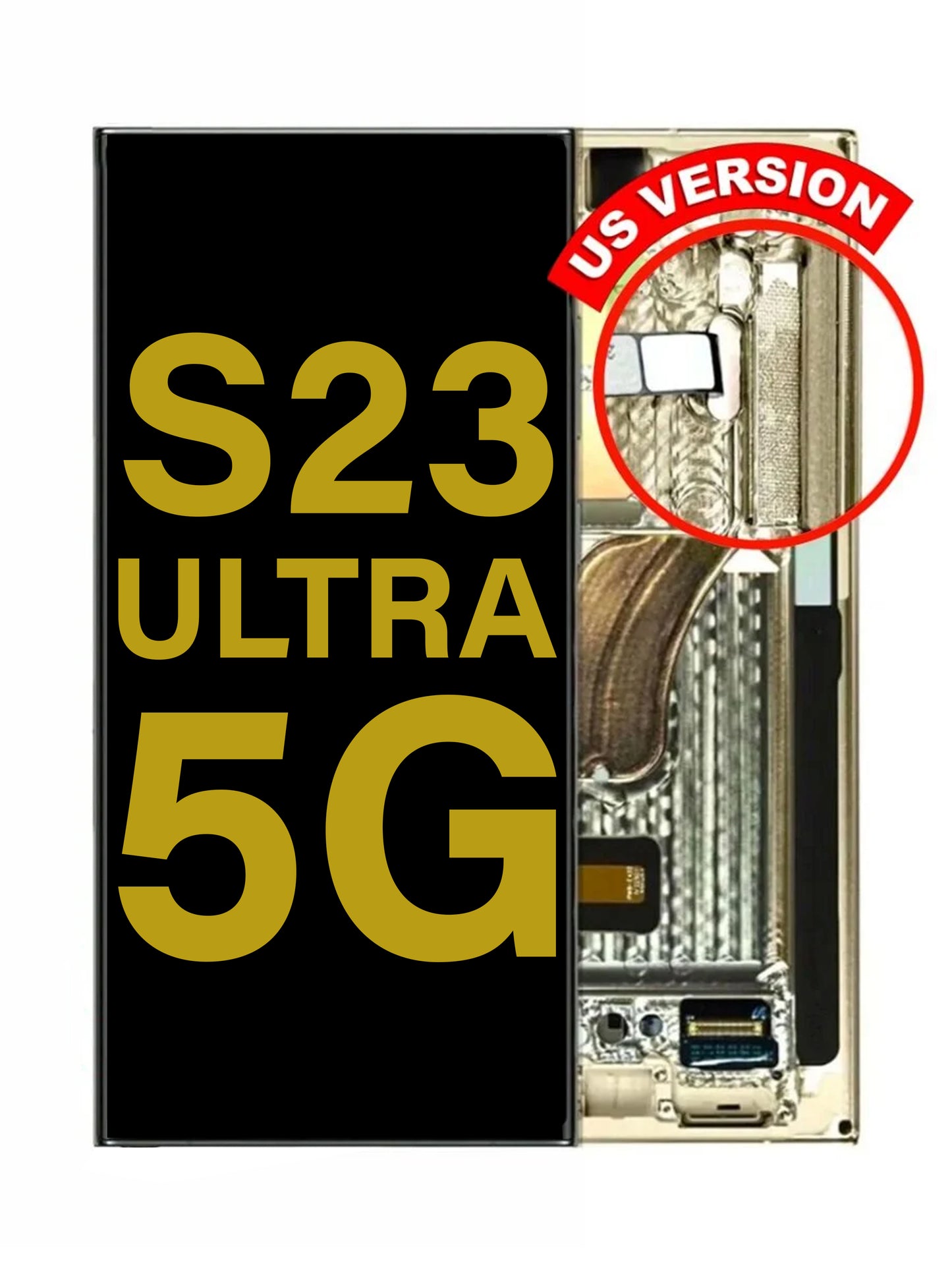 OLED Assembly with Frame for Galaxy S23 Ultra (S918) (CREAM) (Premium)