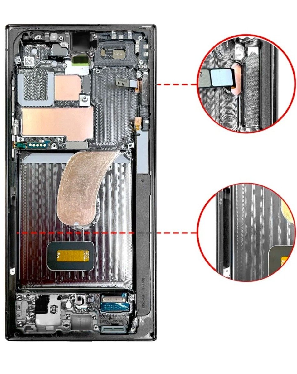 OLED Assembly with Frame for Galaxy S23 Ultra (S918) (GRAPHITE) (Aftermarket OLED)