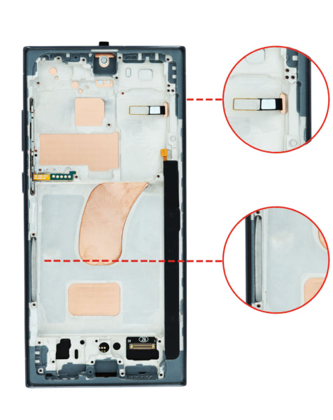 LCD Assembly with Frame for Galaxy S23 Ultra (S918) (PHANTOM BLACK) (Aftermarket INCELL) (Does not support Fingerprint)