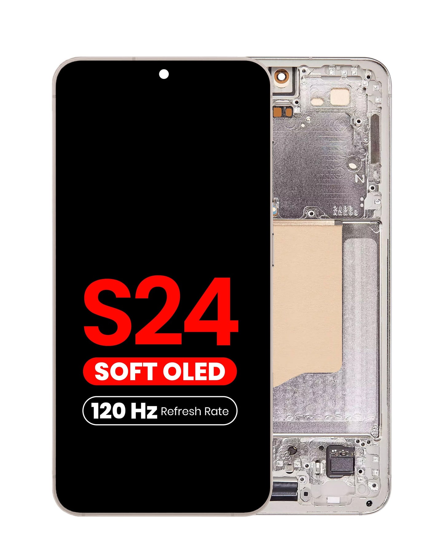 OLED Assembly with Frame for Galaxy S24 (S921) (AMBER YELLOW) (Aftermarket Plus Soft Oled / 120Hz)