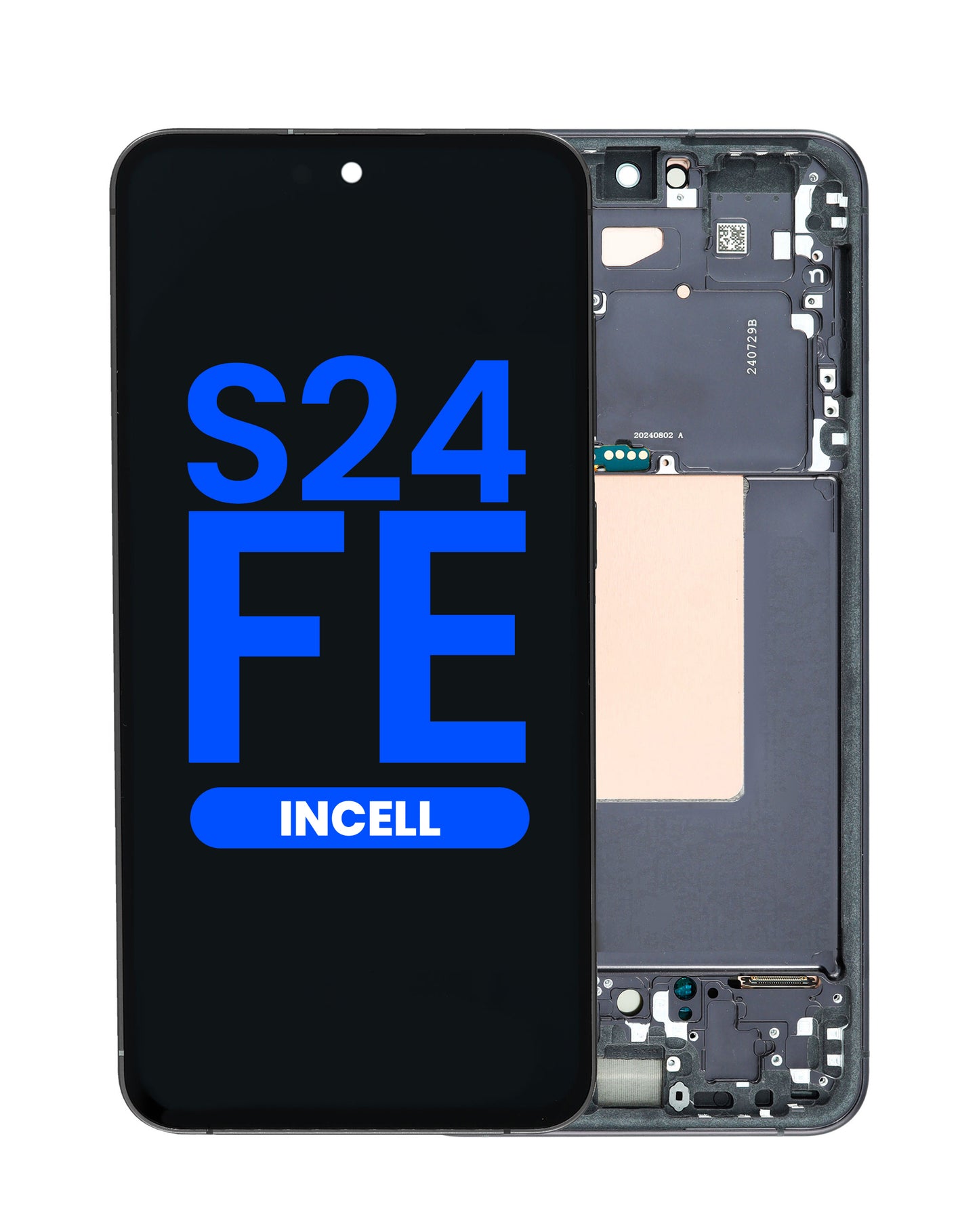LCD Assembly with Frame for Galaxy S24 FE (S721) (GRAPHITE) (Aftermarket Incell) (Does not support Fingerprint)