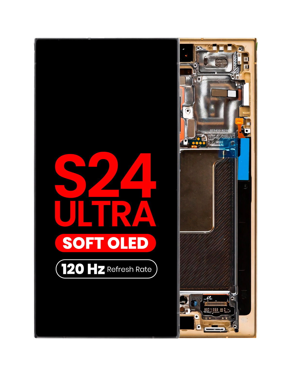 OLED Assembly with Frame for Galaxy S24 Ultra (S928) (TITANIUM YELLOW) (Aftermarket Plus Soft Oled / 120Hz)