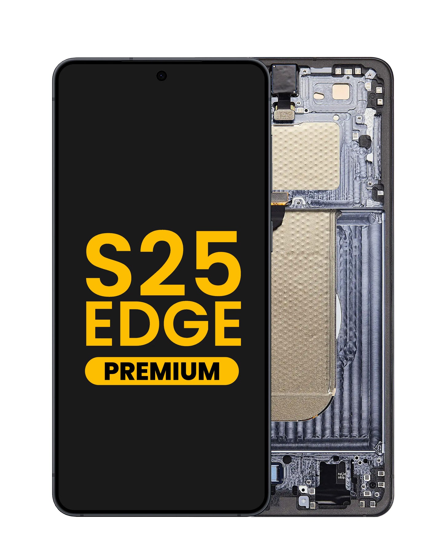 OLED Assembly with Frame for Galaxy S25 Edge (S937) (TITANIUM JETBLACK) (Premium)