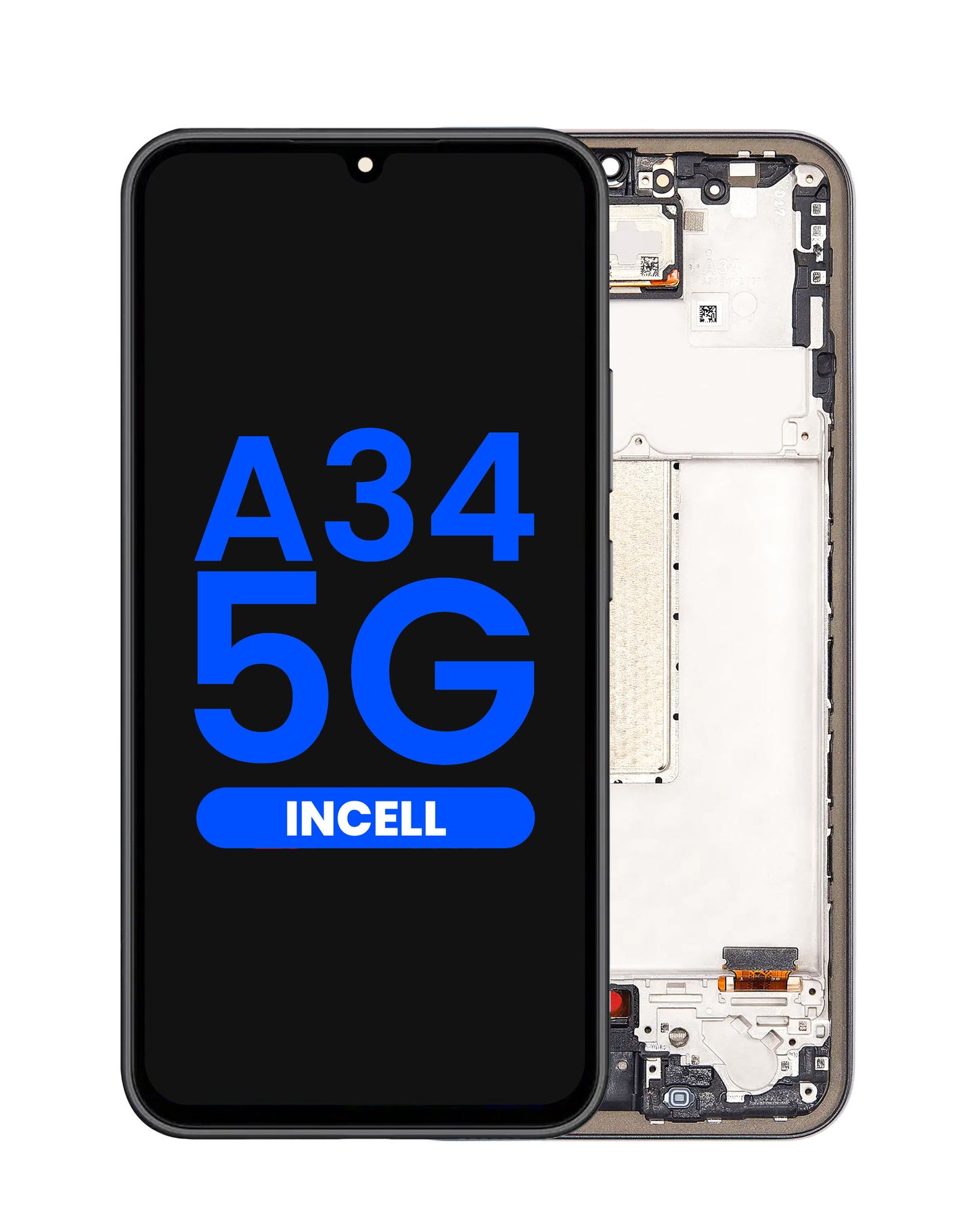 LCD Assembly with Frame for Galaxy A34 5G (A346 / 2023) (AWESOME GRAPHITE) (Aftermarket Incell)