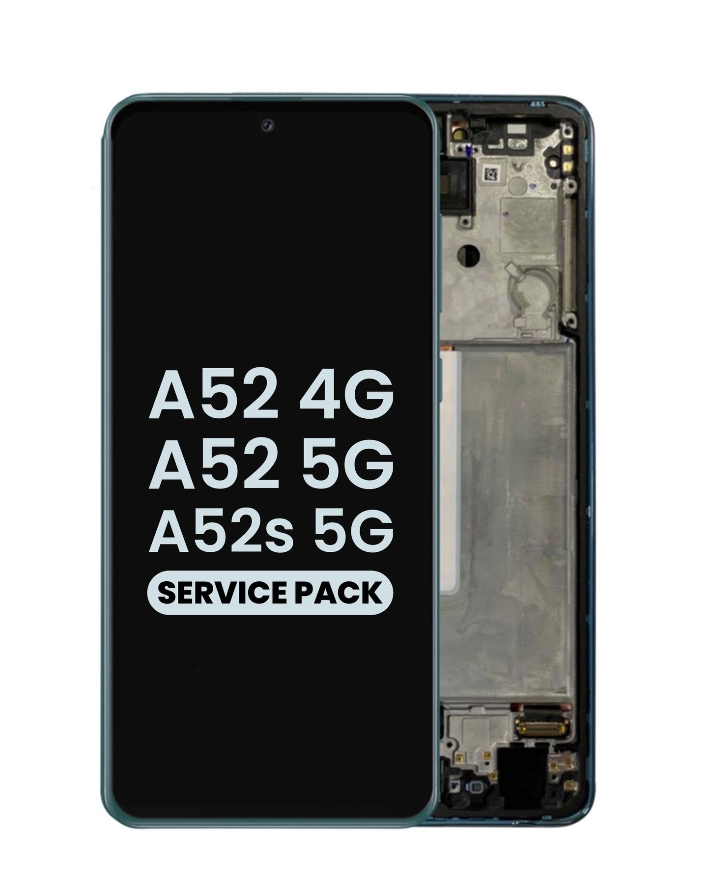 Samsung A52 2021 5G (A526) / A52 2021 4G (A525) / A52s 2021 (A528) Screen Assembly (With The Frame) (Service Pack) (Awesome Blue)