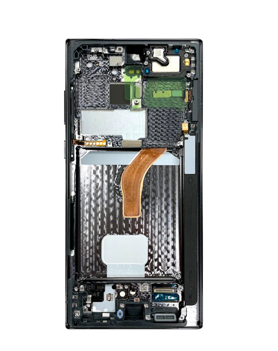 OLED Assembly with Frame for Galaxy S22 Ultra S908 (PHANTOM BLACK) (Service Pack)