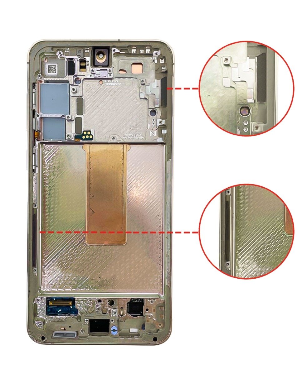 OLED Assembly with Frame for Galaxy S23 Plus (S916) (CREAM) (Aftermarket OLED)
