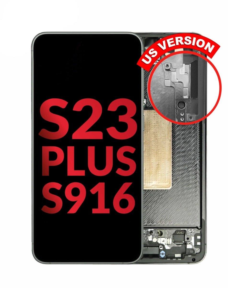 OLED Assembly with Frame for Galaxy S23 Plus (S916) (PHANTOM BLACK) (Aftermarket OLED)