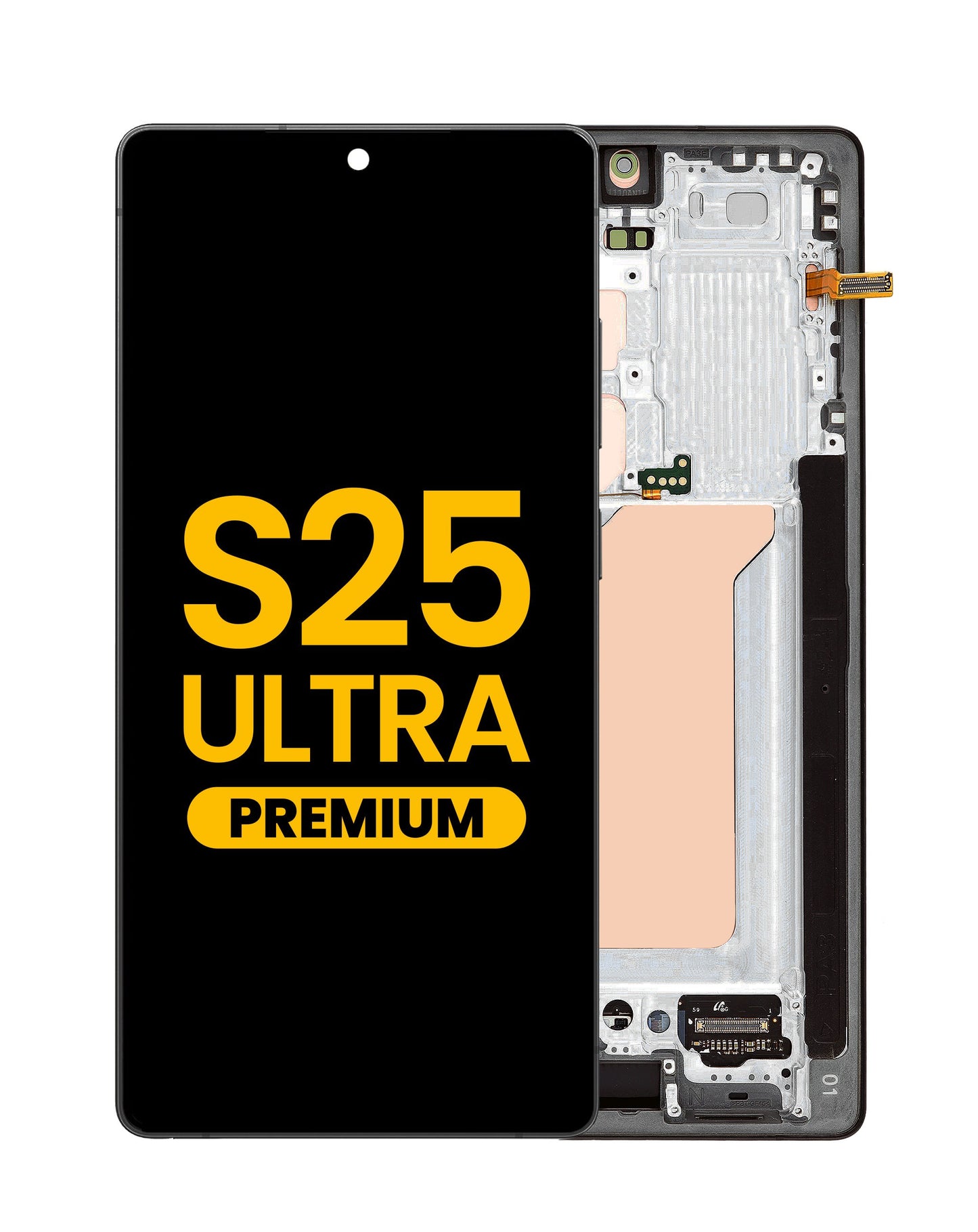 OLED Assembly with Frame for Galaxy S25 Ultra (S938) (TITANIUM BLACK) (Premium)