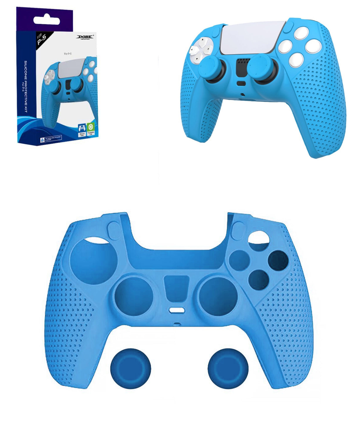 Dobe Controller Silicon Case (BLUE) for PlayStation 5 (Dual Sense) Wireless Controller (Only Ground Shipping)