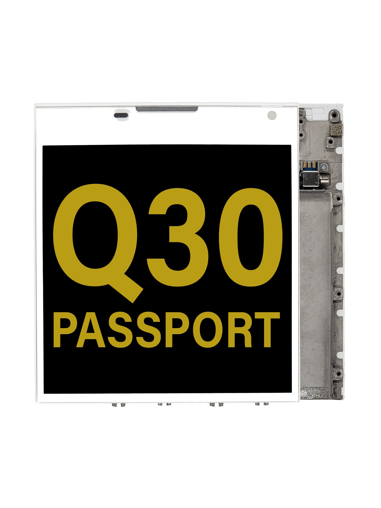BB Q30 Passport Screen Assembly (With The Frame) (Refurbished) (White)