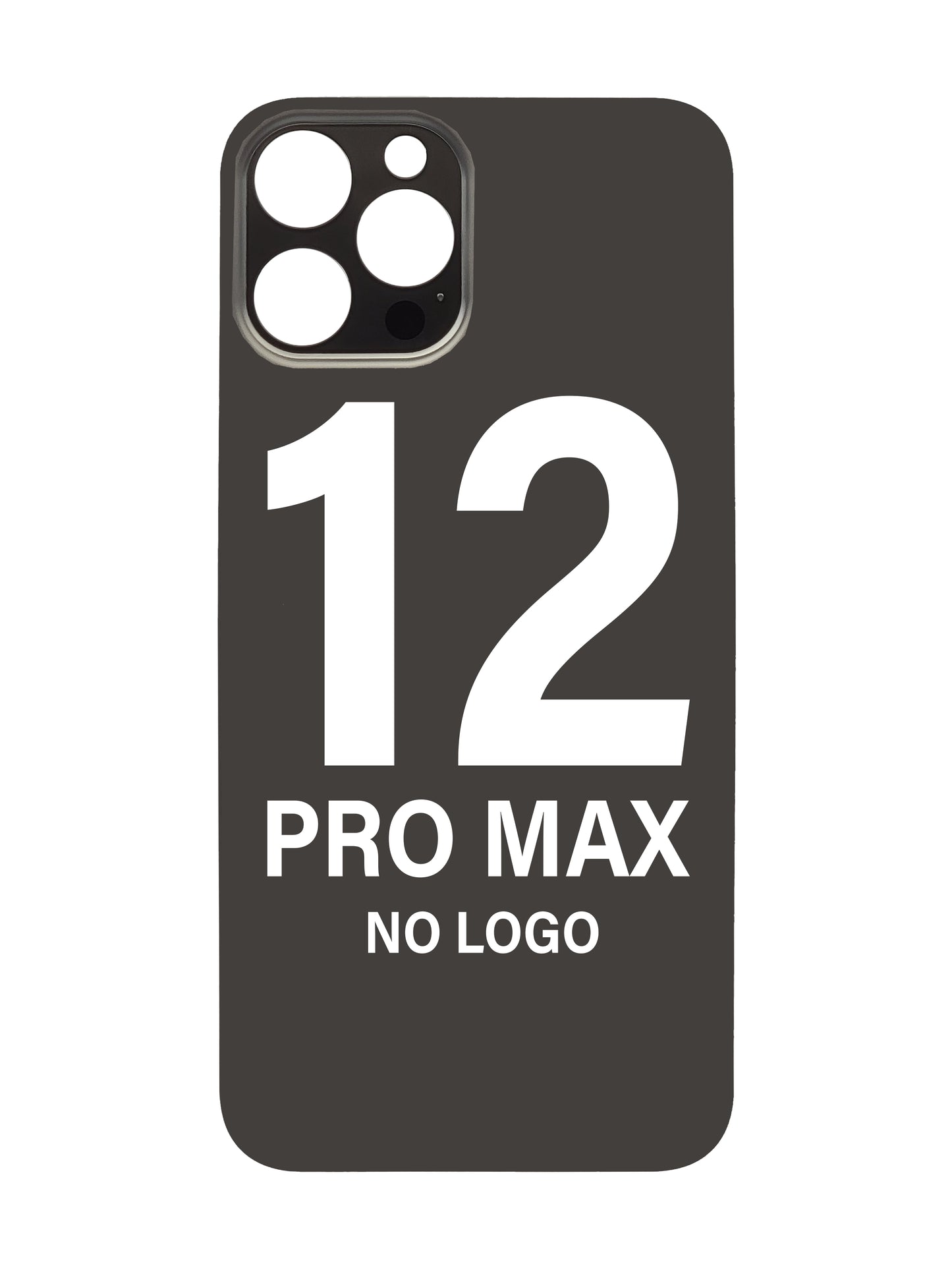 iPhone 12 Pro Max Back Glass (No Logo) (Black)