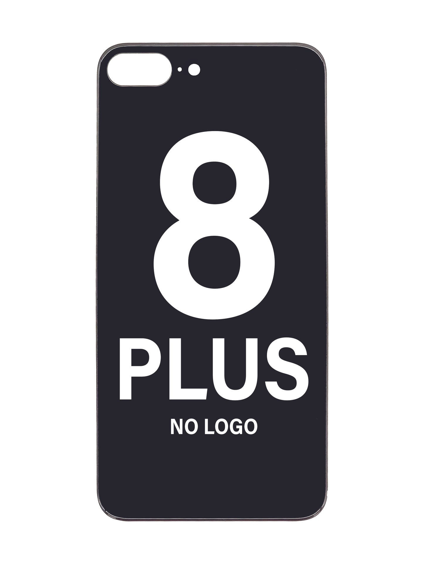 iPhone 8 Plus Back Glass (No Logo) (Black)
