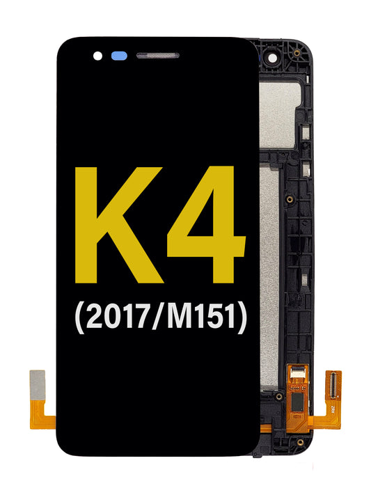 LCD Assembly with Frame for LG K4 (M150 / 2017) / Fortune M153 / Phoenix 3 M150 (BLACK) (Premium / Refurbished)