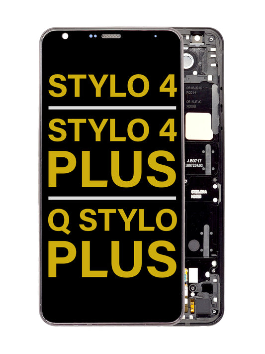 LGS Stylo 4 / Stylo 4 Plus / Q Stylo Plus Screen Assembly (With The Frame) (Refurbished) (Black)