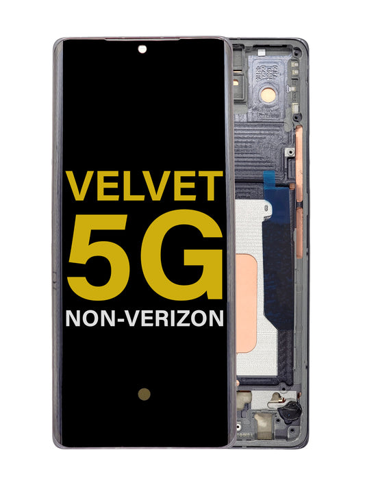 LGV Velvet 5G (Non-Verizon Version) Screen Assembly (With The Frame) (Refurbished) (Grey)
