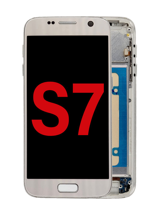 SGS S7 Screen Assembly (With The Frame) (OLED) (Silver Titanium)