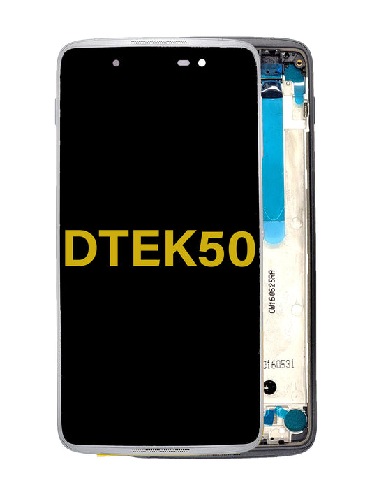 BB DTEK50 Screen Assembly (With The Frame) (Refurbished) (Black)