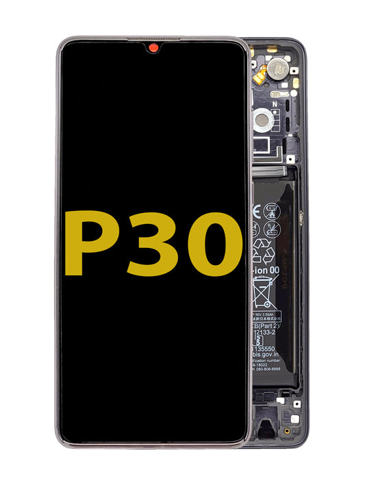 HW P30 Screen Assembly (With The Frame) (Service Pack) (Black)