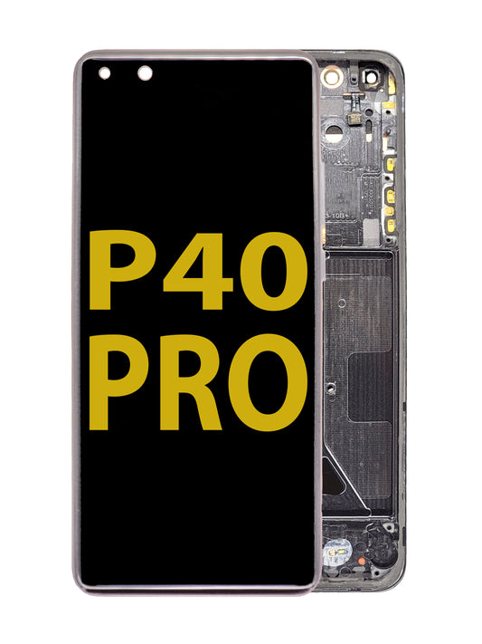HW P40 Pro Screen Assembly (With The Frame) (Service Pack) (Black)