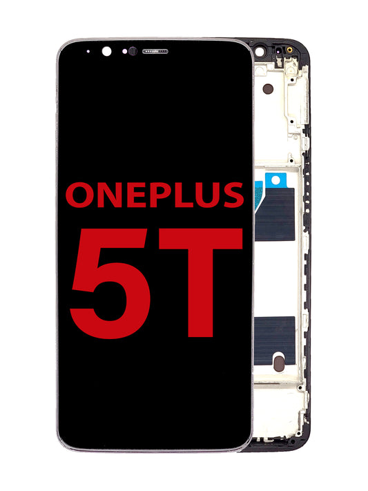 OPS 1+5T Screen Assembly (With The Frame) (OLED) (Black)