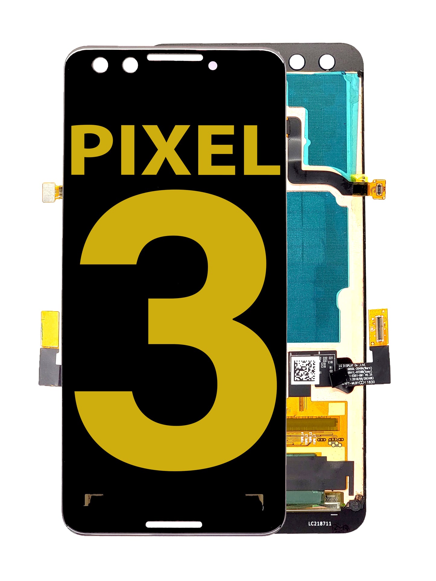 Google Pixel 3 (Without The Frame) (Refurbished) (Black) Screen Assembly