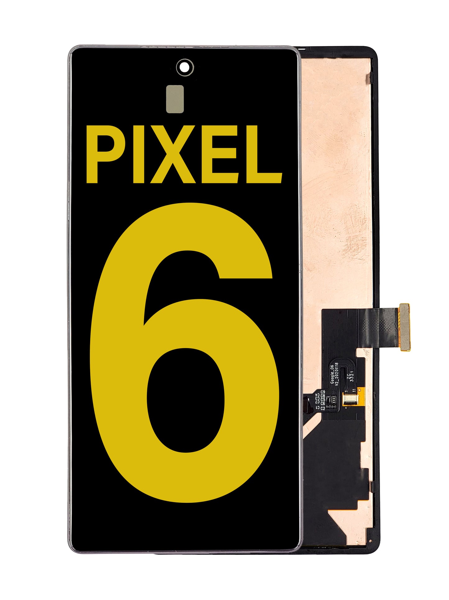Google Pixel 6 Screen Assembly (With The Frame) (Without Finger Print Sensor)(Refurbished) (Black)