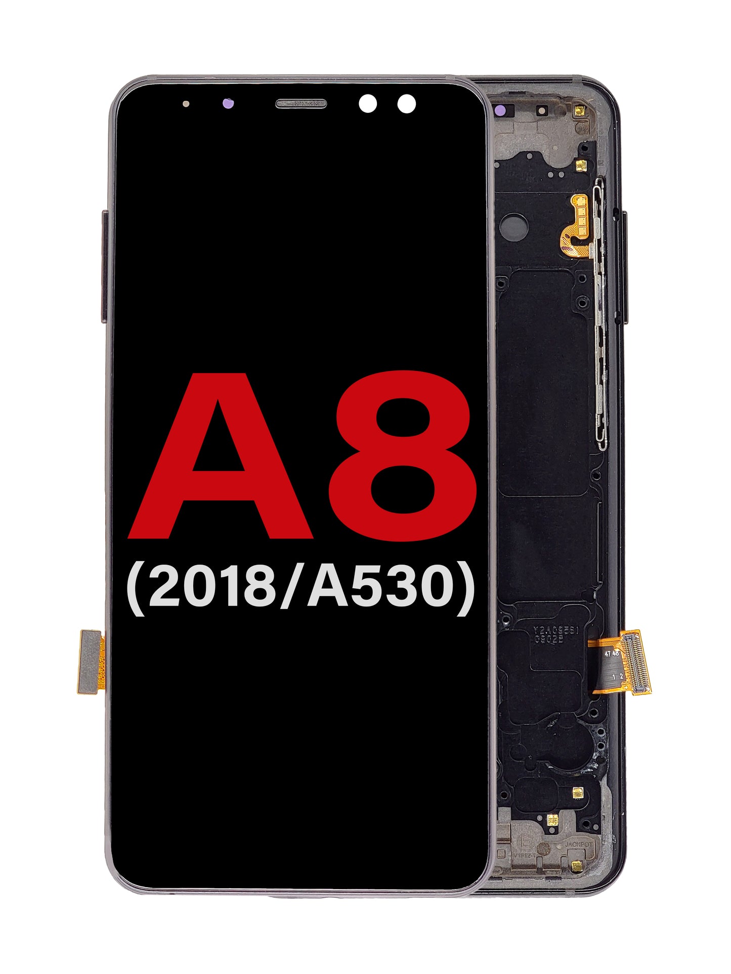 OLED Assembly with Frame for Galaxy A8 (A530 / 2018) (BLACK) (Aftermarket OLED)
