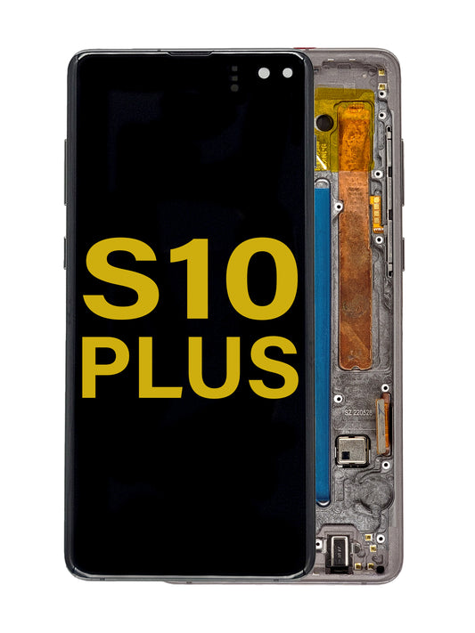 SGS S10 Plus Screen Assembly (With The Frame) (Refurbished) (Prism Black)