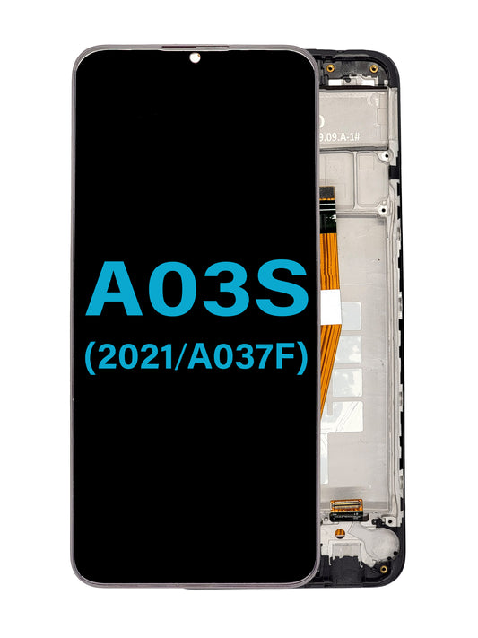 Samsung A03s 2021 (A037F) Micro USB (Dual Sim) Screen Assembly (With The Frame) (Incell) (Black)