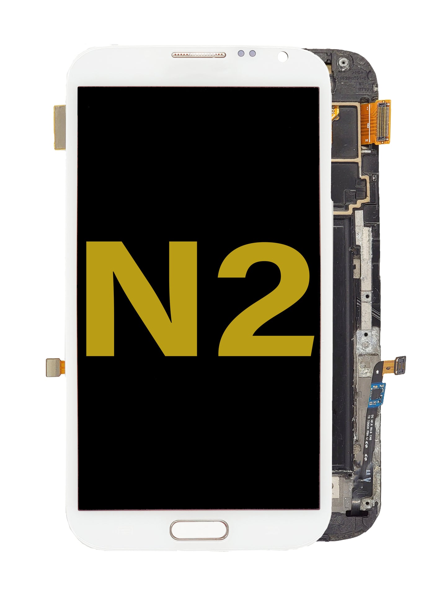 Samsung Note 2 Screen Assembly (With The Frame) (Refurbished) (White)
